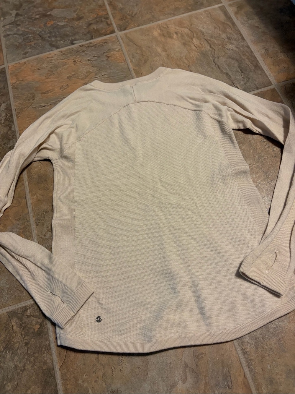 lululemon athletica Women's Cream Scoop-Neck Thermal Sweater M/L